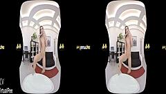 virtualpee - dildo loving brunette splashes herself with piss