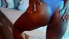 On my way to bed in blue lingerie for a little self-touch