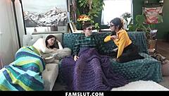 Petite stepsister conquers her stepbrother in broad daylight