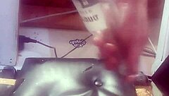 A big bottle was inserted into the tight ass hole