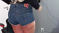 I am wearing a pair of short shorts