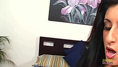 This sexy brunette with bubble butt enjoys intense rides
