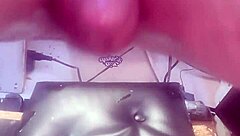 A big bottle was inserted into the tight ass hole
