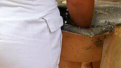 Maid got wet, delivering unforgettable sink edge action