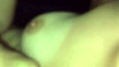 The guy released hot cum on big boobs