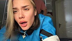 Russian Teen Girlfriend Gives Intense Blowjob To Friend