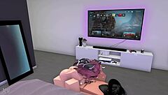 Quickie blowjob scene with a bonus of extra special treat