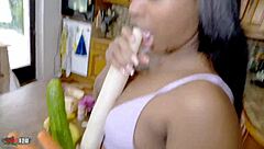 Paris And Terry Mix Ebony And Ivory In Kitchen Quickie