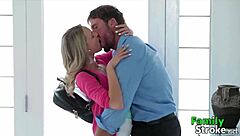 Teen feels intense pleasure sucking step daddy's cock.