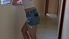 She was left alone at home with the little nympho, he stuck his dick in her smooth pussy until he came