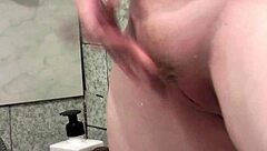 Sexy MILF Frina Shaves Her Pussy In Bathroom.