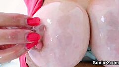 Unfaithful UK mature Sonia exposes her big boobs in a provocative act