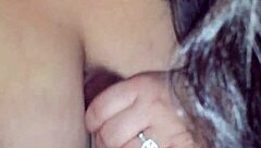 Detailed view of filipina asian bbw chick sucking and handjobbing that fat cock