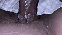 cream cum on ebony milf mama