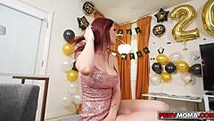 stepson austin makes stepmom lilian stone feel good in lustful new year countdown with masturbation, lick, blowjob, and cowgirl ride