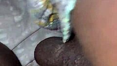 cream cum on ebony milf mama