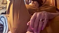 Fine ass tranny uses big dildo intensely