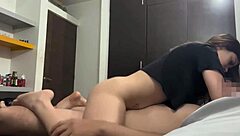 College Girl Rides Stranger's Big Cock For Money.