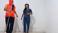 Latina Nurse Sucks And Licks Big Cocks Of Cleaning Staff In Hospital, Homemade Amateur Action.