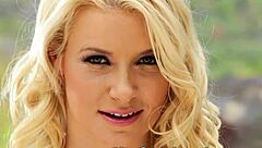 blonde toys newbie ass outdoors with heels