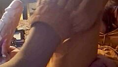 Fine ass tranny uses big dildo intensely