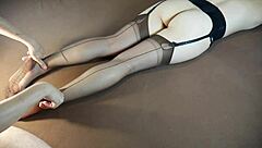 Horny Milf In Stockings Gets Soles Massaged