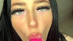 A naughty British girl plays with her pussy