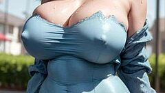 An AI model created a girl with big tits in stunning art