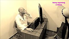 Cleaning lady sucks doctor in office