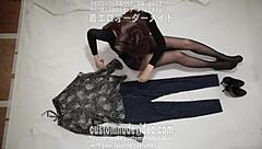 Amateur Striptease Fetish with Underwear and Clothes Ripped