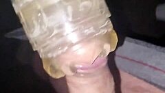 M4rkus77 passionately masturbates with a fleshlight in public