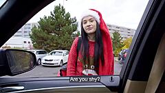 Latvian babe gets fucked outdoors by lucky pick-up guy
