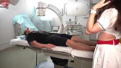 Nurse took bad temperature, let me cum on uniform