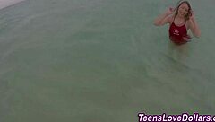 teen tits covered in cumshot outdoors