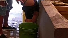 My friend cramps my ass when washing clothes