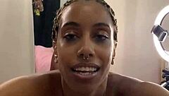 Petite Blonde's Sloppy Blowjob On Big Black Cock Feels Intense