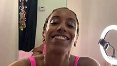 Petite Blonde's Sloppy Blowjob On Big Black Cock Feels Intense