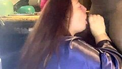 bbw gives sloppy blowjob to big black cock