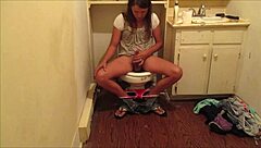 young 18+ girl masturbating with fingering in friend's bathroom hidden cam to hot cum orgasm