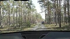 Nerdy teen in glasses gets fucked in car