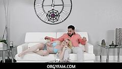 Hot Blonde Welcomes Home