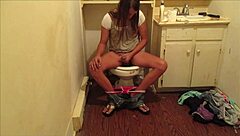 young 18+ girl masturbating with fingering in friend's bathroom hidden cam to hot cum orgasm