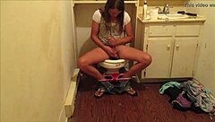 young 18+ girl masturbating with fingering in friend's bathroom hidden cam to hot cum orgasm