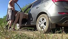 A fan asked me to fuck her right in the car with passionate creampie.