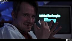 Mad scientist experiments with freezing, sexy lab partner