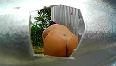 A girl was recorded in the outdoor booth with a Latin twist