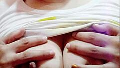 The hot Mexican milf shows her huge tits