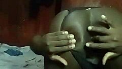 Horny kenyan crossdresser stripping and fingering gaping asshole