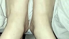 gretala shows her bare natural feet without polish in fetish scene