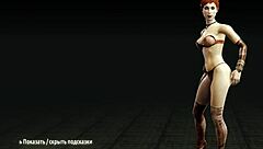 Redhead slut with big tits stripping in Metro last light